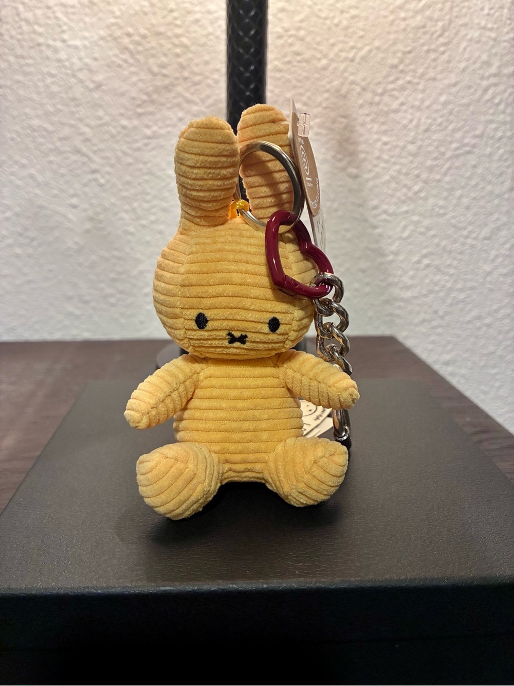 Corduroy Miffy bunny Keychain - Mustard Yellow
